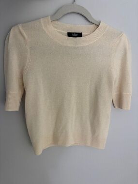 Aqua short sleeve cashmere sweater